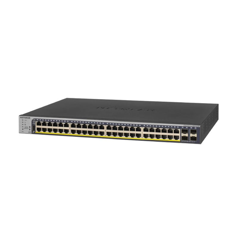 NETGEAR GS752TP 52-Port Gigabit Ethernet Smart Managed Pro PoE Switch - with 48 x PoE+ @ 380W, 4 x 1G SFP, Desktop/Rackmount, and ProSAFE Lifetime Protection