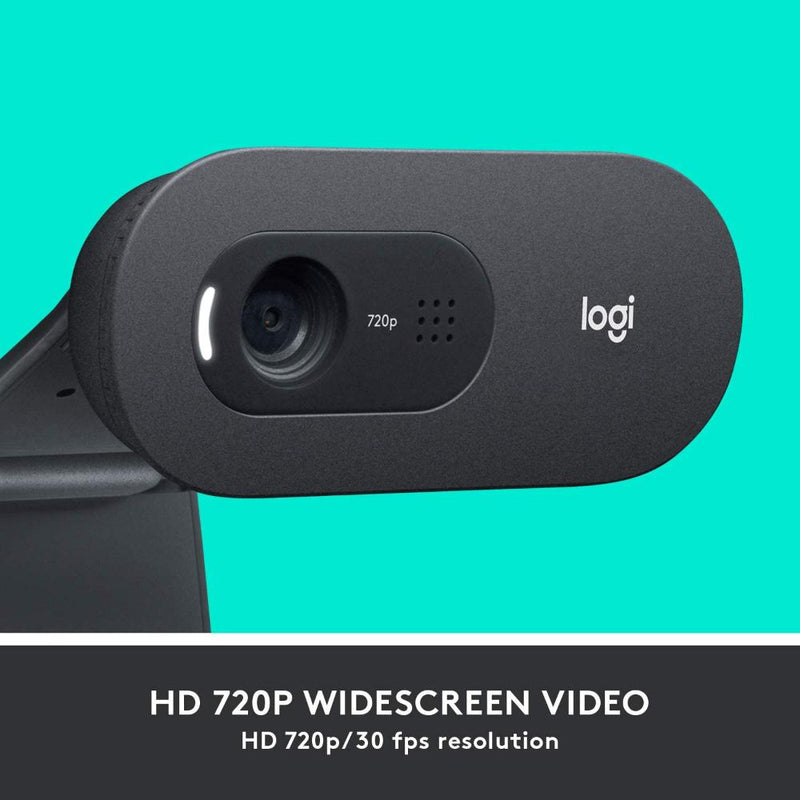 Logitech C505 HD Webcam - 720p HD External USB Camera for Desktop or Laptop with Long-Range Microphone, Compatible with PC or Mac