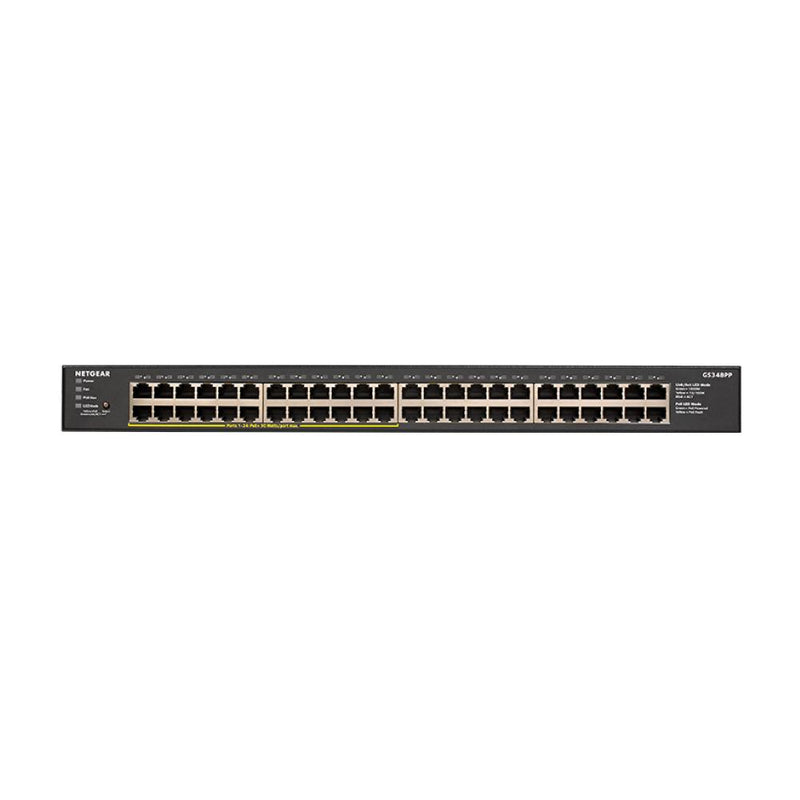 NETGEAR GS348PP 48-Port Gigabit Ethernet Unmanaged PoE+ Switch - with 24 x PoE+ @ 380W, Desktop/Rackmount, Sturdy Metal 