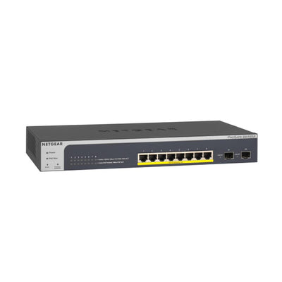 NETGEAR GS510TLP 10-Port Gigabit Ethernet Smart Managed Pro PoE Switch - with 8 x PoE+ @ 75W, 2 x 1G SFP, Desktop/Rackmount, and ProSAFE Limited Lifetime Protection