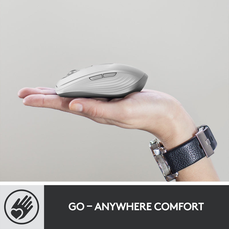 Logitech MX Anywhere 3 Compact Performance Mouse, Wireless, Comfort, Fast Scrolling, Any Surface, Portable, 4000DPI, Customizable Buttons, USB-C, Bluetooth, Apple Mac, iPad, Windows PC, Linux, Chrome