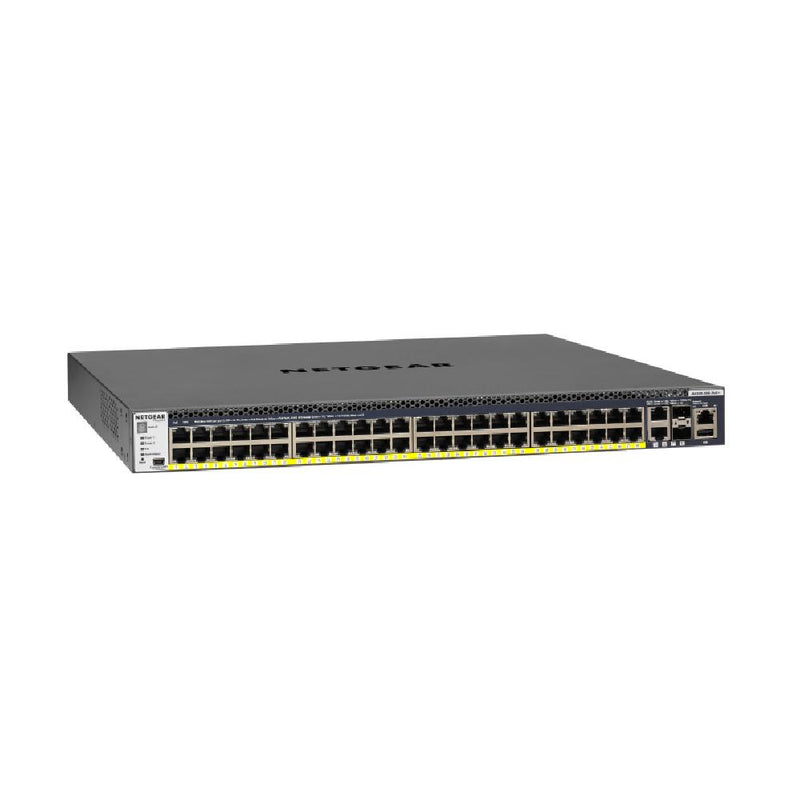 NETGEAR 48-Port Fully Managed Switch M4300-52G-PoE+ 48x1G PoE+, 2x10GBASE-T, 2xSFP+, Stackable, 1000W PSU, ProSAFE Lifetime Protection (GSM4352PB) 