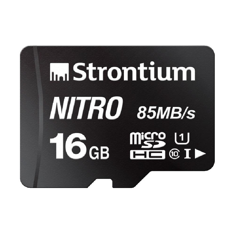 Strontium Nitro (SRN16GTFU1QR) 16GB Micro SDHC Memory Card 85MB/s UHS-I U1 Class 10 High Speed for Smartphones/Tablets/Drones/Action Cams