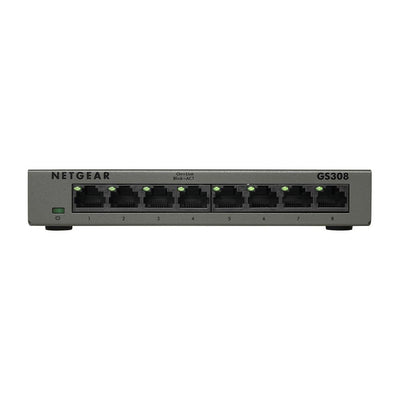 NETGEAR GS308 8-Port Gigabit Ethernet Unmanaged Switch - Desktop, Sturdy Metal Fanless Housing