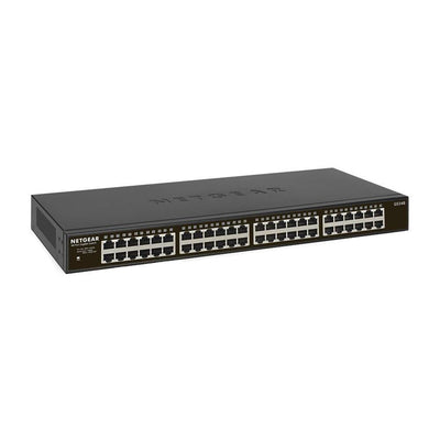 NETGEAR GS348 48-Port Gigabit Ethernet Unmanaged Switch - Desktop/Rackmount, Fanless Housing for Quiet Operation, Dark Grey
