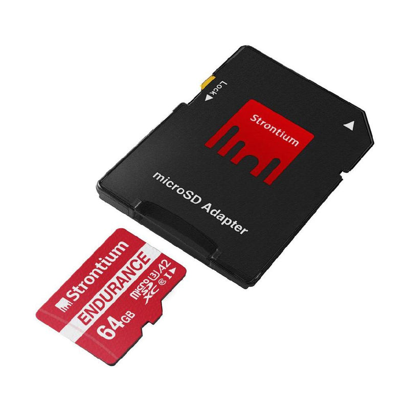 Strontium 64GB microSD Nitro Plus Endurance card with Adaptor Included U3