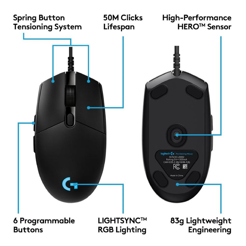 Logitech 910-005442 G Pro Hero RGB Wired Gaming Mouse