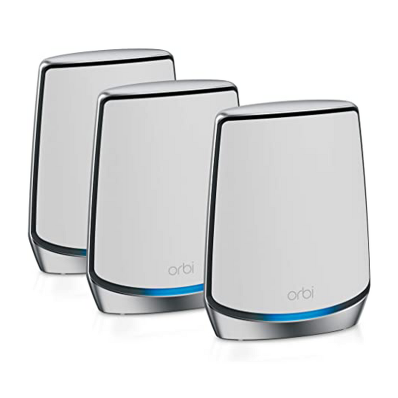 NETGEAR RBK853 Orbi Tri-Band WiFi 6 Mesh System – Wifi 6 Router With 2 Satellite Extenders Coverage up to 6,000 sq. ft. and 60+ Devices 11AX Mesh AX6000 WiFi (Up to 6Gbps
