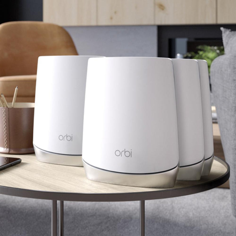 NETGEAR Orbi Whole Home Tri-Band Mesh WiFi 6 System RBK754 – Router with 3 Satellite Extenders | Coverage up to 10,000 sq. ft. and 40+ Devices | AX4200 (Up to 4.2Gbps)