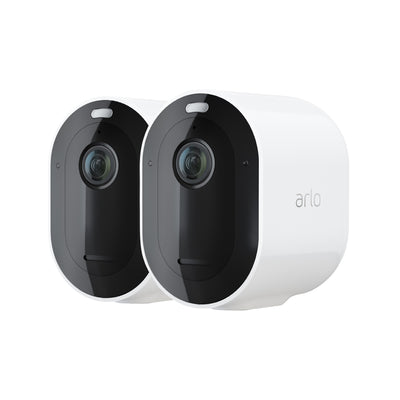 Arlo Pro 4 Spotlight Camera - 2 Pack - Wireless Security, 2K Video & HDR, Color Night Vision, 2 Way Audio, Wire-Free, Direct to WiFi No Hub Needed, White - VMC4250P